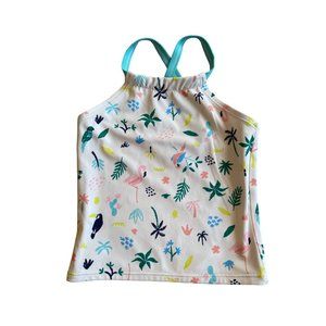 120/US 6-7 Hanna Andersson Tropical Flamingo Print Swim Tankini Top